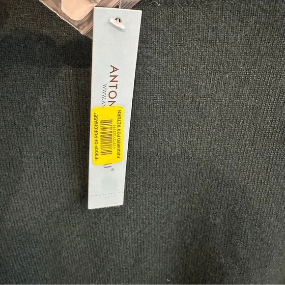 NWT Antonio Melani | L | 100% Cashmere Crewneck Sweater Spruce Green DEEP GREEN - Picture 5 of 9